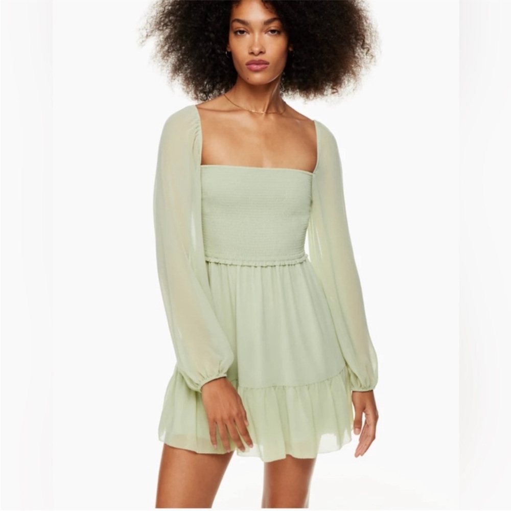 Wilfred Artiza NEW Tempest Floral Dress Birch Green XL Mini Vacation Beach Party